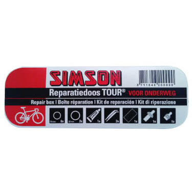 reparatiedoos Tour 11,5 cm aluminium rood wit 15-delig