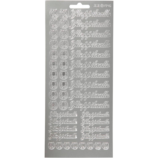 Stickers, ylioppilaalle, vel 10x23 cm, zilver, 1 vel