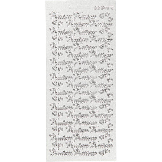 Stickers, kutsu, vel 10x23 cm, zilver, 1 vel