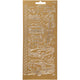 Stickers, auto's, vel 10x23 cm, goud, 1 vel