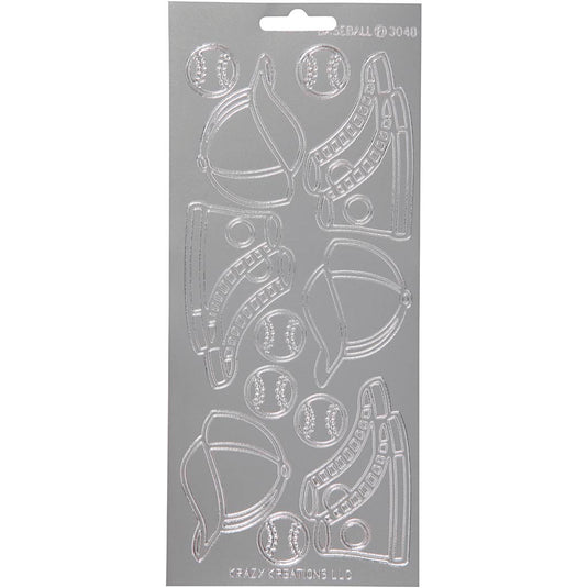 Stickers, sport, vel 10x23 cm, zilver, 1 vel