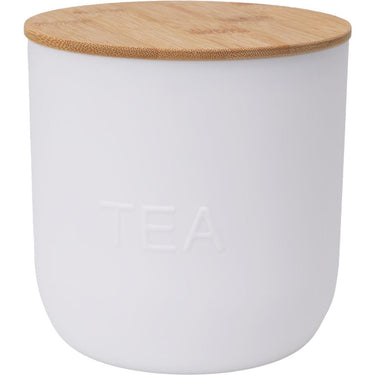 Excellent houseware voorraaddoos kunststof met bamboe deksel, coffee, tea of sugar