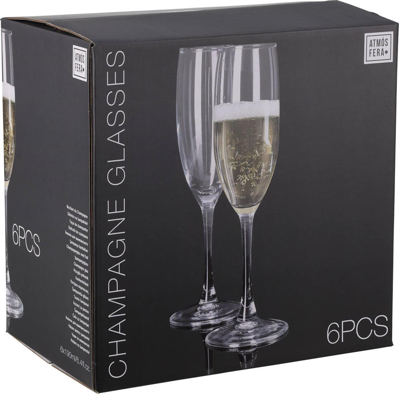 Afbeelding laden in galerijviewer, Atmos fera champagneglazenset 6-delig 190ml ø5xh22,5cm
