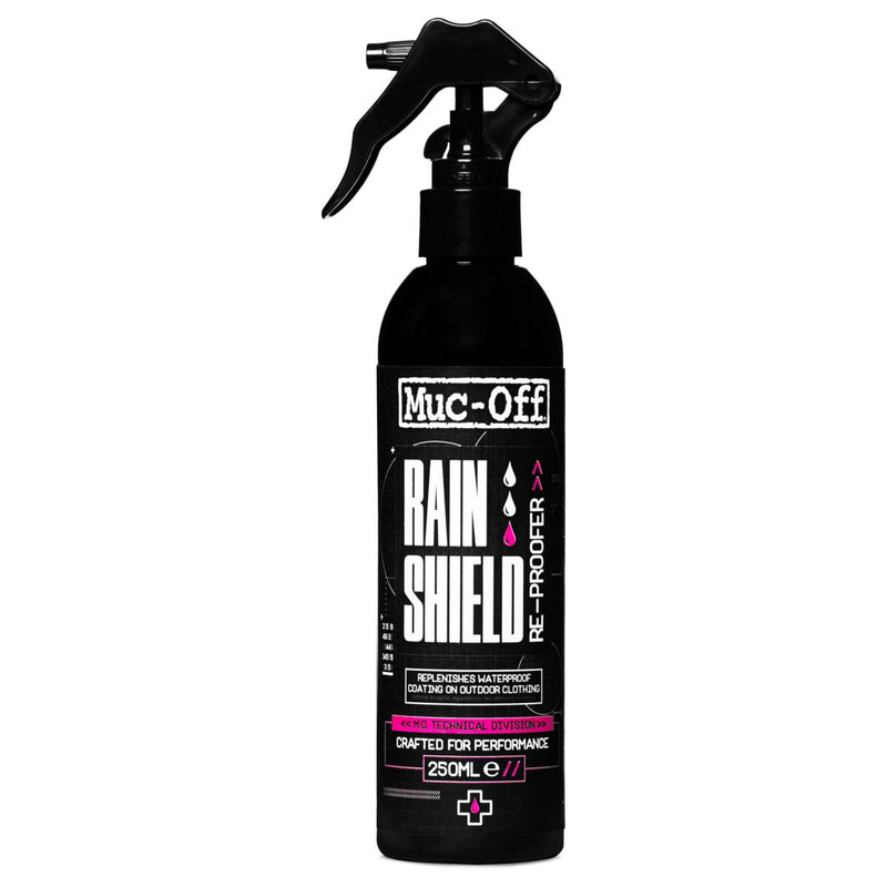 Afbeelding laden in galerijviewer, Muc-off rain shield re-roofer motor fiets kleding waterdichte coating 250ml spray - 20506
