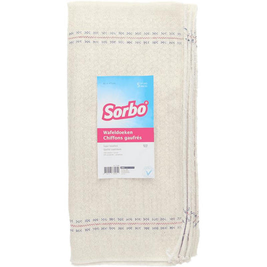 Sorbo wafeldoeken 40x40cm pak a 5 stuks