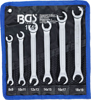 Bgs technic open double ring wrench set sw 8 x 9 - 18 x 19 mm 6 pcs.