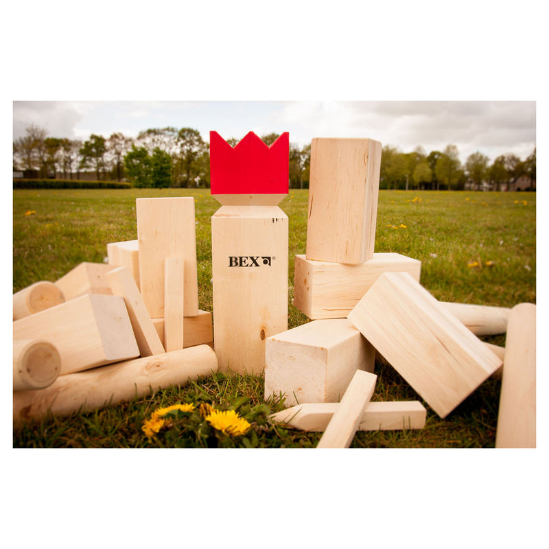 Afbeelding laden in galerijviewer, Bex kubb original rubberhout met rode koning
