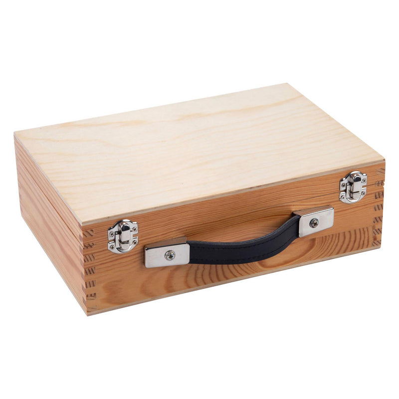 Afbeelding laden in galerijviewer, Engelhart metalen jeu de boules - 6 ballen in houten kist - zwart grijs - luxe set - pétanque - boules - metalen ballen - geschikt voor elke jeu de boules baan - longfield
