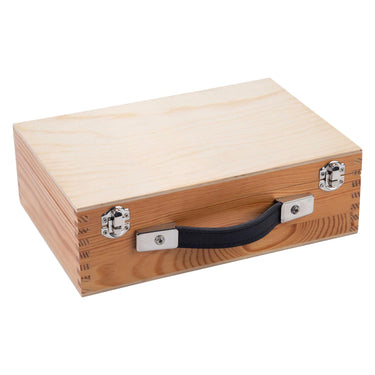 Engelhart metalen jeu de boules - 6 ballen in houten kist - zwart grijs - luxe set - pétanque - boules - metalen ballen - geschikt voor elke jeu de boules baan - longfield