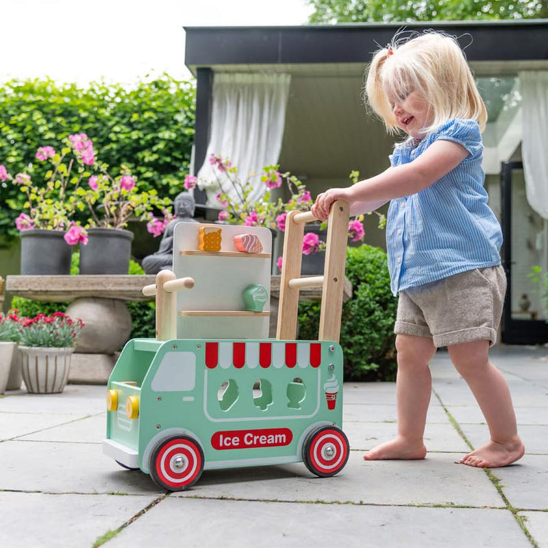 Afbeelding laden in galerijviewer, I'm toy Loop duwwagen ijskar junior mintgroen
