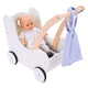 Houten poppenloopwagen grijs wit