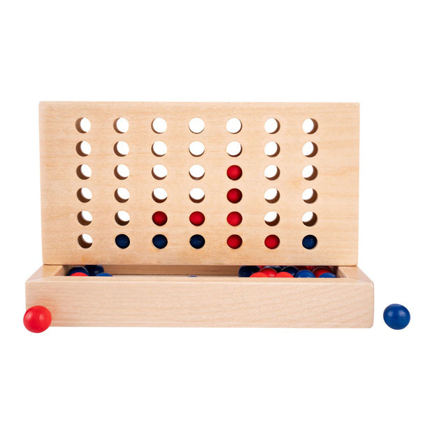 Afbeelding laden in galerijviewer, Longfield vier op een rij – strategisch spel – hout – rode en blauwe stenen – klassiek denk- en strategiespel – engelhart
