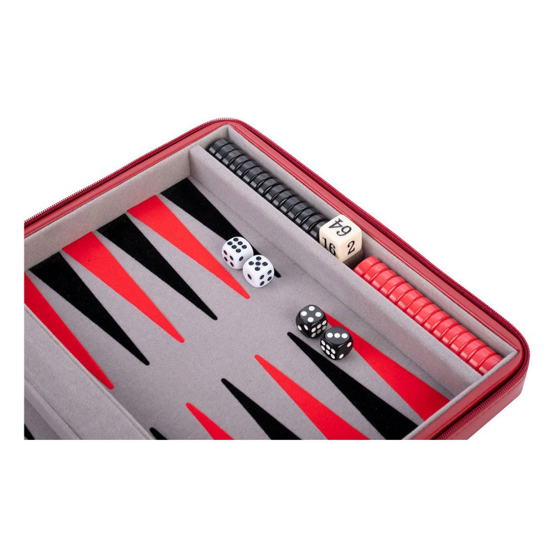 Afbeelding laden in galerijviewer, Engelhart backgammon reisspel met rits - rood
