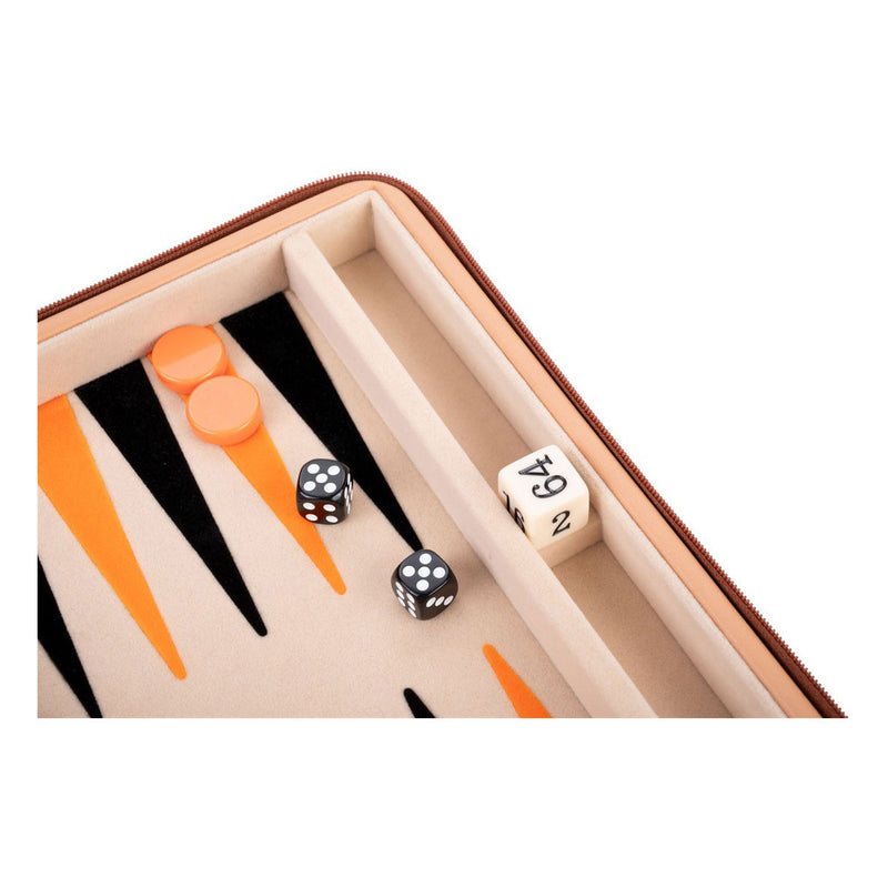 Afbeelding laden in galerijviewer, Engelhart backgammon reisspel met rits - beige
