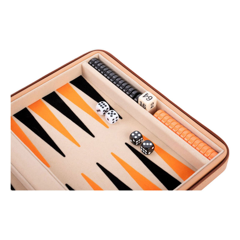 Afbeelding laden in galerijviewer, Engelhart backgammon reisspel met rits - beige
