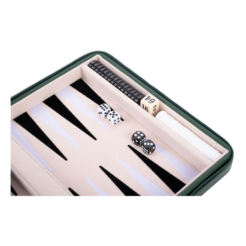 Afbeelding laden in galerijviewer, Backgammon reisspel met rits - groen
