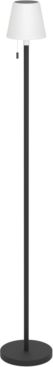 Eglo montapalma-l staande lamp binnen en buiten - oplaadbaar (tot 60 uur licht) - solar - 140 cm - zwart wit - warm wit licht en instelbaar rgb - draadloos - dimbaar