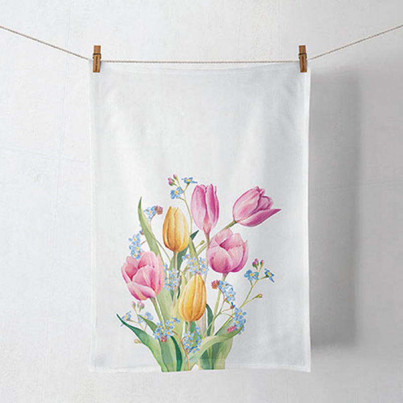 Afbeelding laden in galerijviewer, Ambiente keukendoek-theedoek tulips bouquet 100% katoen 50x70cm
