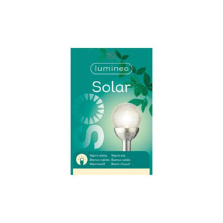 Afbeelding laden in galerijviewer, Solarlamp tuinsteker rvs glas bol transparant
