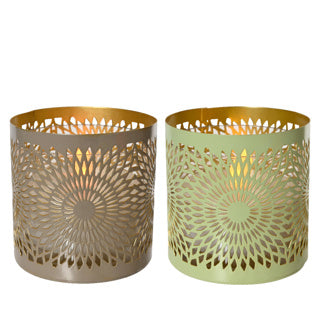 Solar candle lights ijzer flame effect 2 assorti | 12 stuks