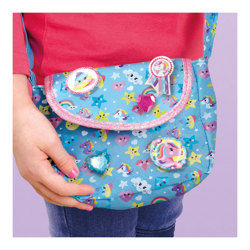 Afbeelding laden in galerijviewer, Totum unicorn 2 in 1 knutselset armbandjes maken sieraden en tasje versieren - creatief speelgoed meisjes vanaf 4 jaar cadeau tip knutselen
