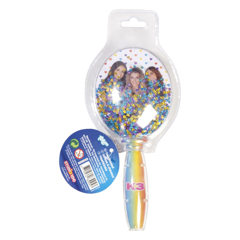 Afbeelding laden in galerijviewer, Totum k3 glitter kinder haar borstel - speelgoed meisjes junior vanaf 3 jaar- met bewegende glitters - studio 100 kids beauty
