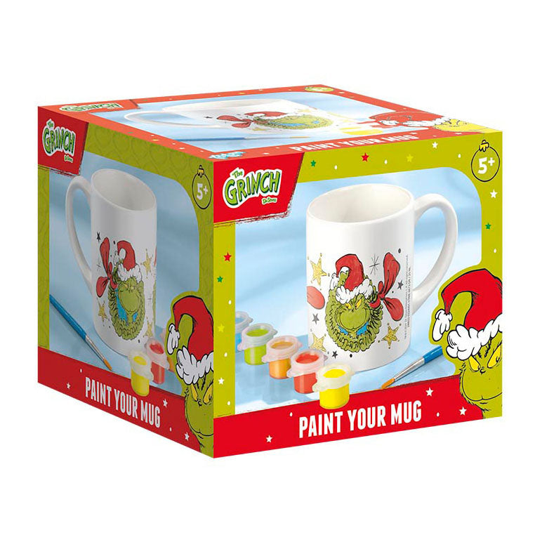 Afbeelding laden in galerijviewer, Totum the grinch - inkleur mok beker beschilderen - knutselset incl. 5 kleuren verf en penseeltje - creatief speelgoed jongens meisjes cadeautip
