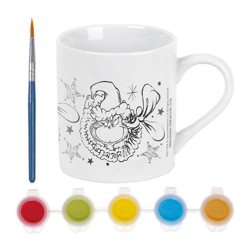 Afbeelding laden in galerijviewer, Totum the grinch - inkleur mok beker beschilderen - knutselset incl. 5 kleuren verf en penseeltje - creatief speelgoed jongens meisjes cadeautip
