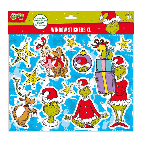 Afbeelding laden in galerijviewer, Totum the grinch raamstickers xl - verplaatsbare niet permanente herbruikbare stickers - creatief speelgoed vanaf 3 jaar raam deco
