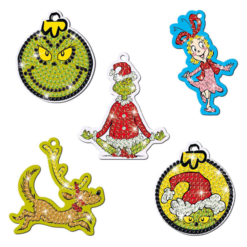 Afbeelding laden in galerijviewer, Totum the grinch - 5 diamond painting hangers maken - speelgoed jongens en meisjes vanaf 5 jaar - knutselset home deco

