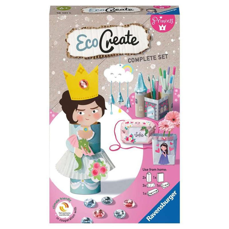 Afbeelding laden in galerijviewer, Ravensburger ecocreate mini princesses - hobbypakket - knutselen met oude verpakkingen
