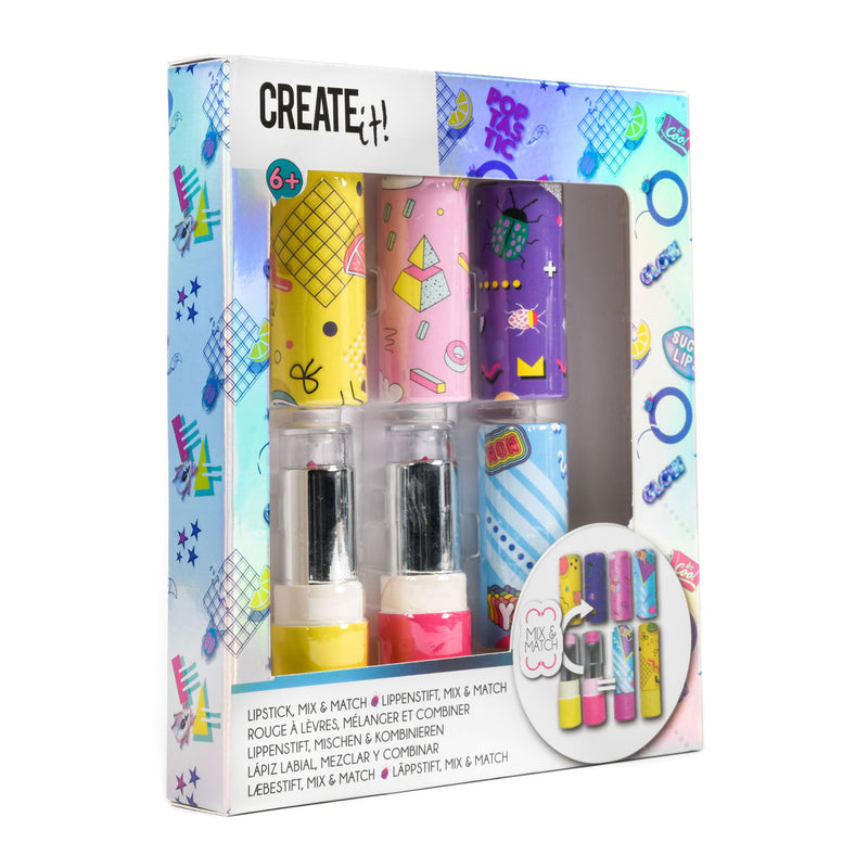 Afbeelding laden in galerijviewer, Create It! Lippenstift Poptastic Mix And Match meisjes 6-delig
