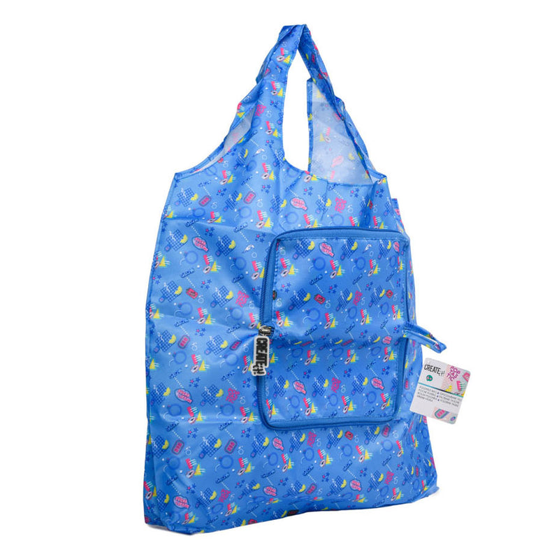 Afbeelding laden in galerijviewer, Create it! poptastic opvouwbare shopper - blauw

