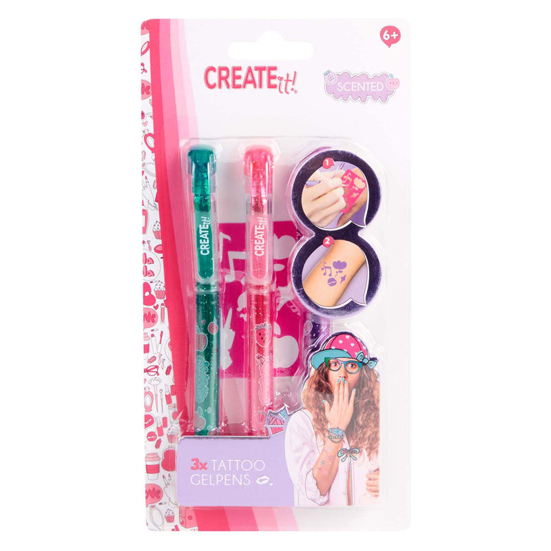 Afbeelding laden in galerijviewer, Create it! tattoo geurpennen, 3st + sjabloon
