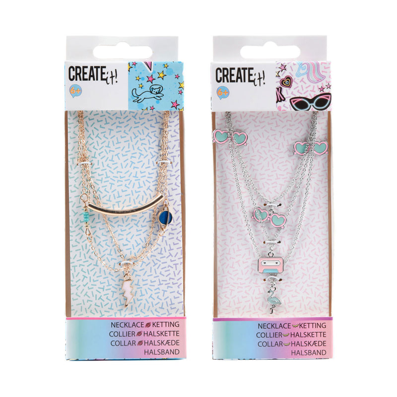 Afbeelding laden in galerijviewer, Create It! Ketting 3-Laags Bedeltjes
