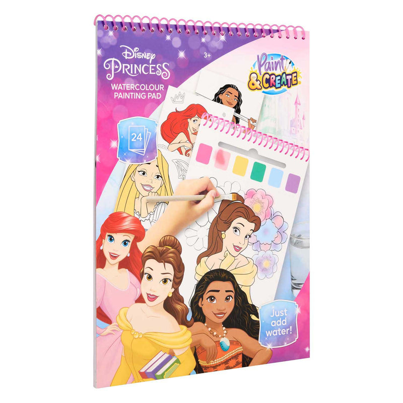 Afbeelding laden in galerijviewer, Disney princess waterverf kleurboek, 24 kleurplaten met penseel

