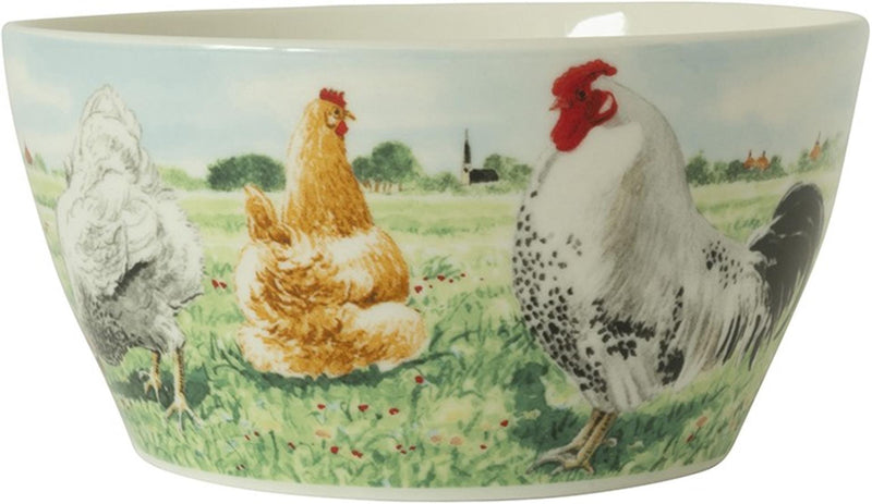 Afbeelding laden in galerijviewer, Wiebe van der zee wiebe's farm kom kip ã˜13cm doos a 6 stuks porselein
