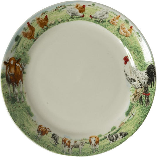Wiebe van der zee wiebe's farm bord koe kip ø18cm doos a 6 stuks porselein