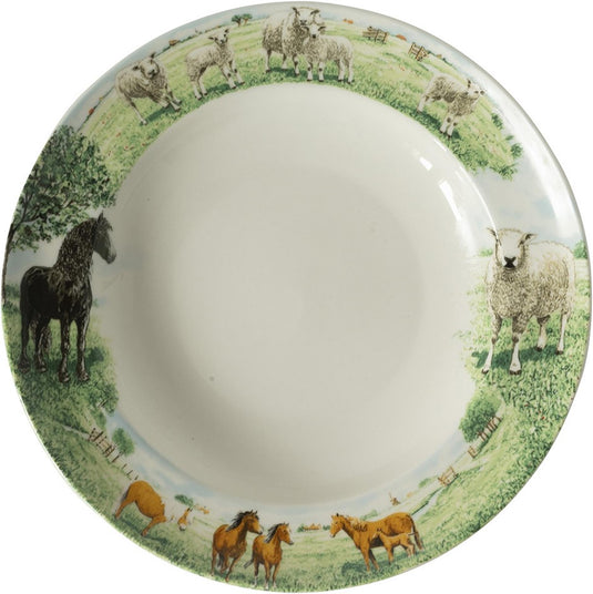 Wiebe van der zee wiebe's farm diep bord paard schaap ø23cm doos a 6 stuks porselein