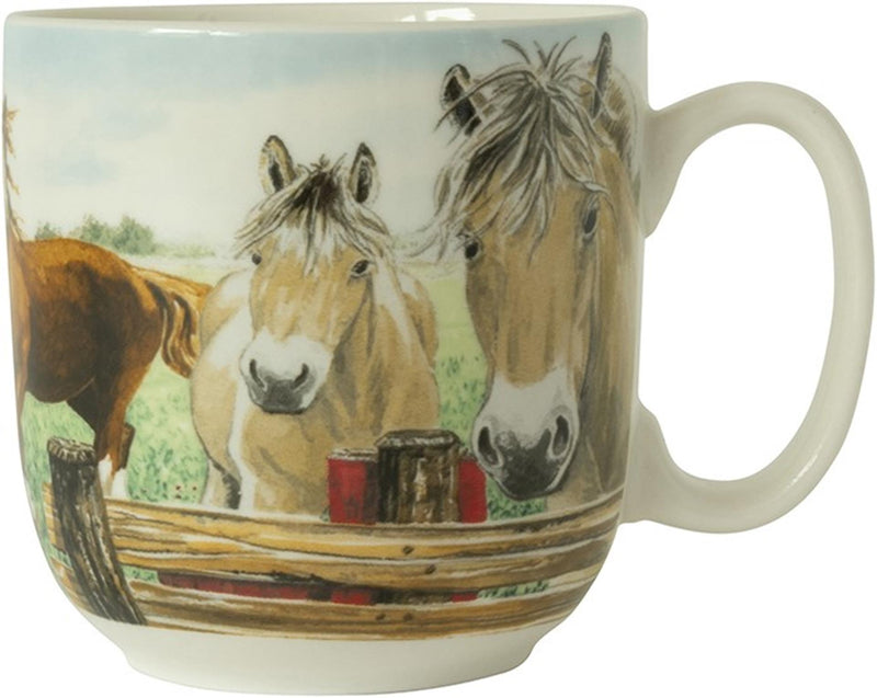 Afbeelding laden in galerijviewer, Wiebe van der zee wiebe's farm beker xl paard 410mll doos a 6 stuks porselein
