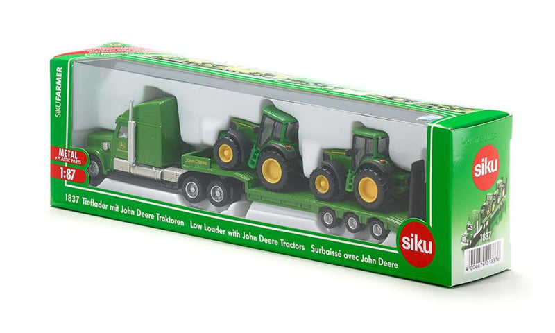Afbeelding laden in galerijviewer, Siku 1837 dieplader met john deere tractors 1:87

