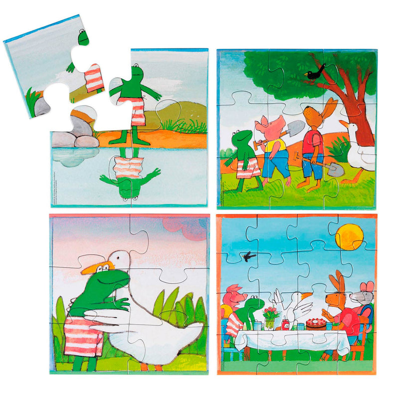 Afbeelding laden in galerijviewer, Bambolino kikker 4-in-1 kinderpuzzel - 4, 6, 9 en 16 stukjes - peuter en kleuter speelgoed - voor meisjes en jongens - vanaf 3 jaar - toys
