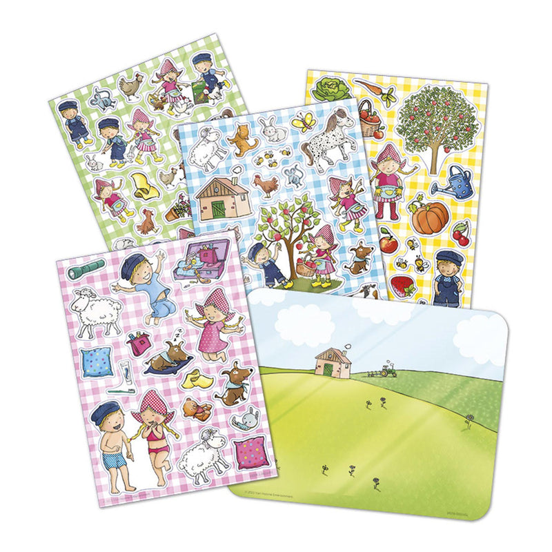 Afbeelding laden in galerijviewer, Totum fien teun raamstickers, niet permanente verplaatsbare stickers - met speelachtergrond - vanaf 3 jaar - bambolino toys

