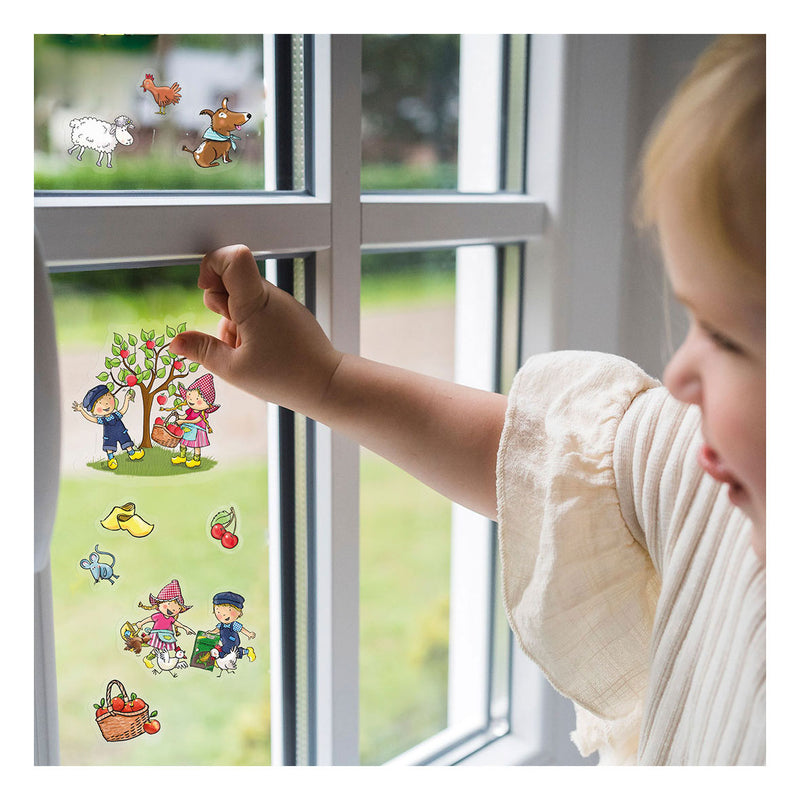 Afbeelding laden in galerijviewer, Totum fien teun raamstickers, niet permanente verplaatsbare stickers - met speelachtergrond - vanaf 3 jaar - bambolino toys
