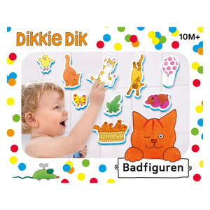 Bambolino dikkie dik badspeelgoed badfiguren, educatief speelgoed in opbergnetje - peuter kleuter speelgoed - toys - vanaf 10 maanden