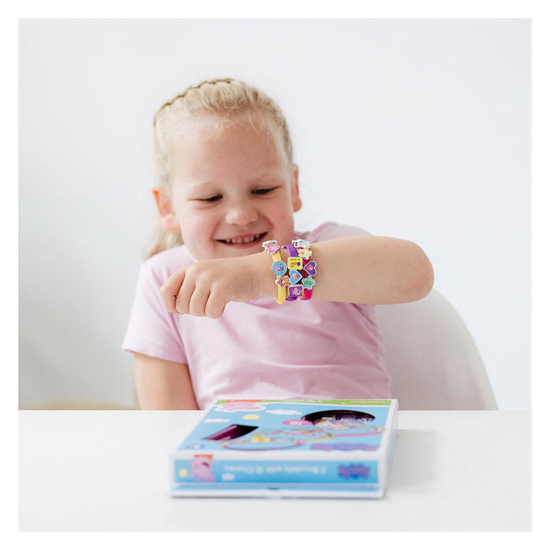 Afbeelding laden in galerijviewer, Bambolino peppa pig armbandjes maken set 3 schuif armbandjes met 18 bedels - speelgoed junior vanaf 3 jaar peuter kleuter
