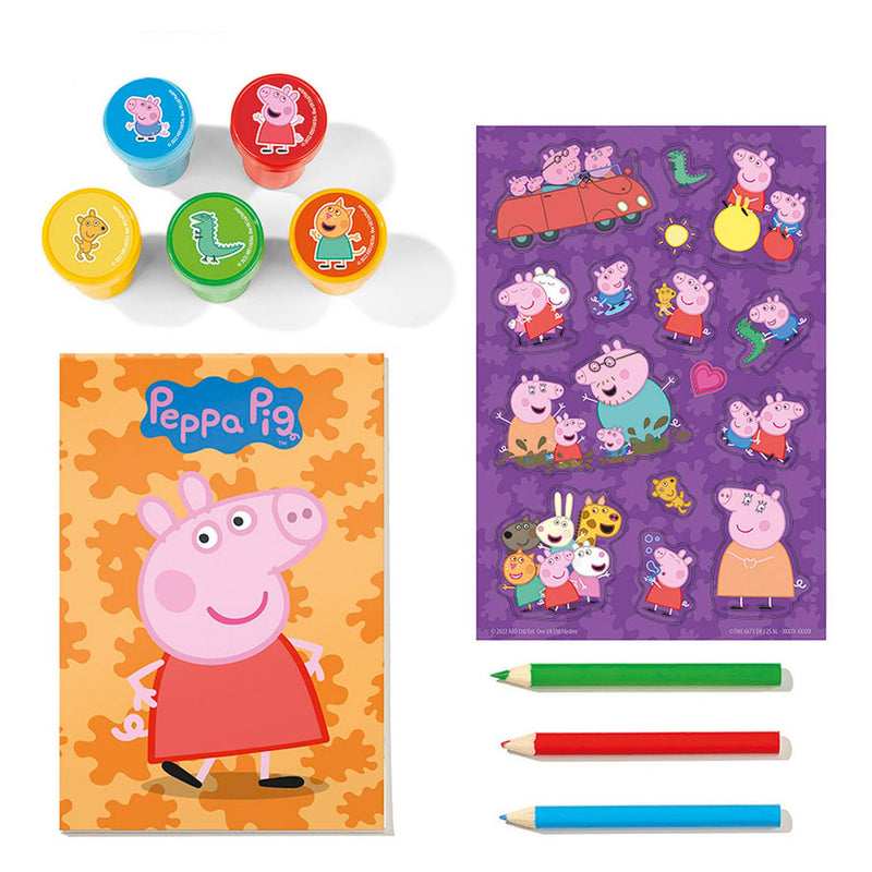 Afbeelding laden in galerijviewer, Totum peppa pig creatieve knutselset met stempels, potloden en stickers - educatief speelgoed junior creatief knutselen stempelen knutselen

