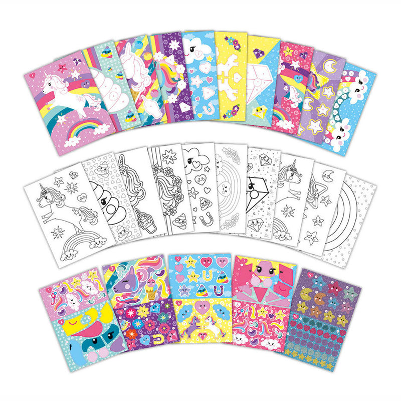 Afbeelding laden in galerijviewer, Totum unicorn stickerpuzzel - doeboek - stickeren op nummer - 10 puzzels, 5 stickervellen en 10 kleurplaten - speelgoed kinderen - knutselen - voor meisjes - ook voor kleuters - vanaf 3 jaar
