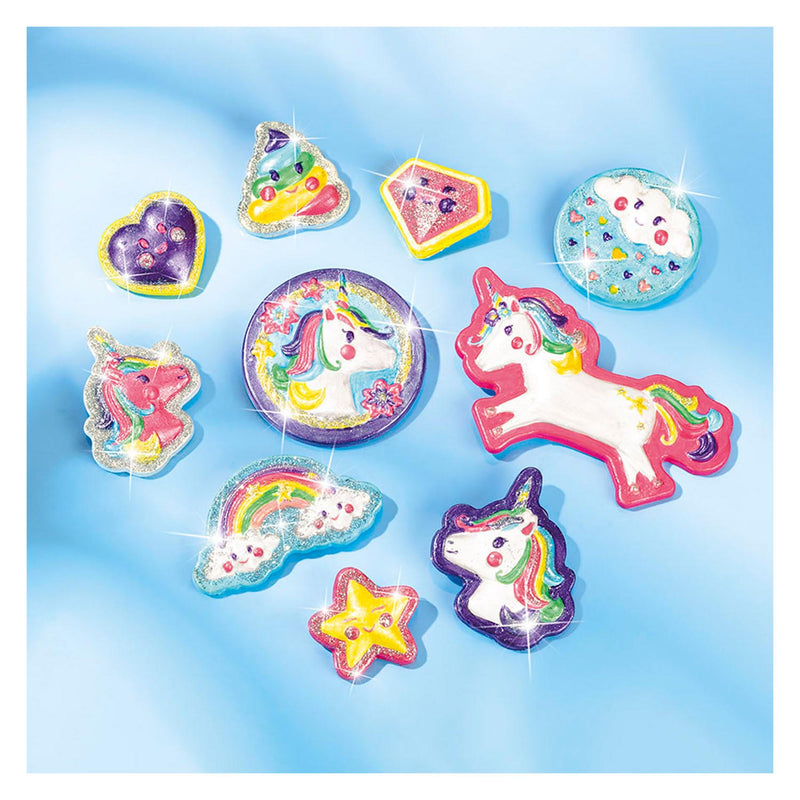 Afbeelding laden in galerijviewer, Totum unicorn gips gieten schilderen model paint 10 gipsfiguren maken incl. 5 kleuren verf en penseel - knutselset cadeau tip speelgoed meisjes en jongens vanaf 5 jaar
