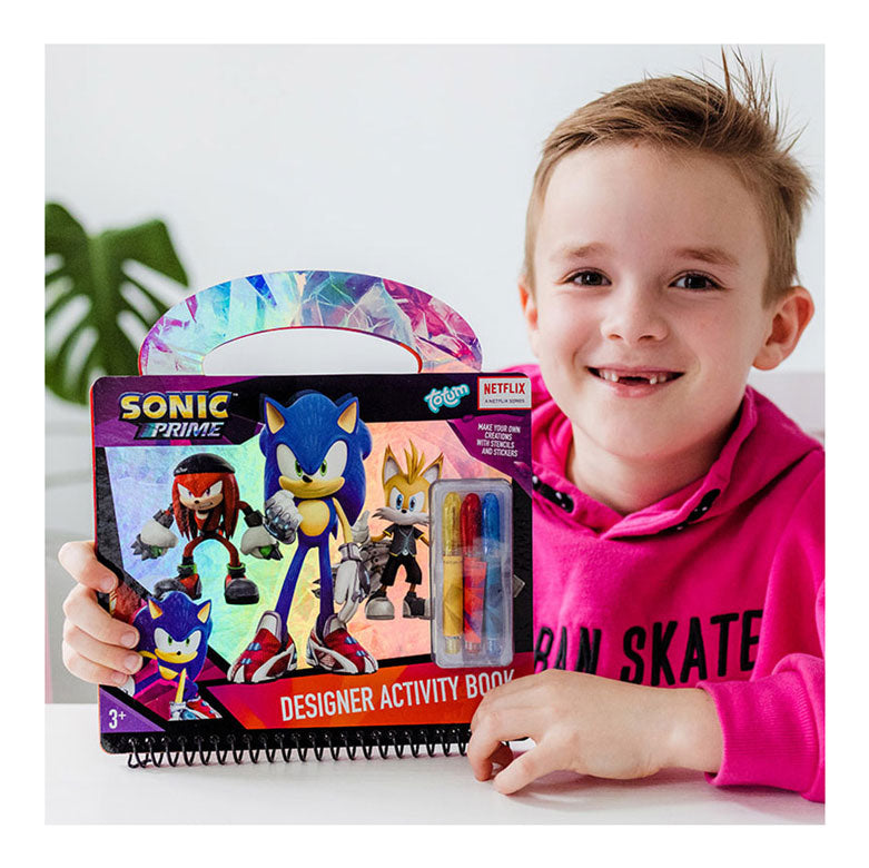 Afbeelding laden in galerijviewer, Totum sonic designer doeboek, tekenen, stickeren, schrijven vakantieboek 25 delig incl. stickers en sjablonen - creatief speelgoed jongens en meisjes
